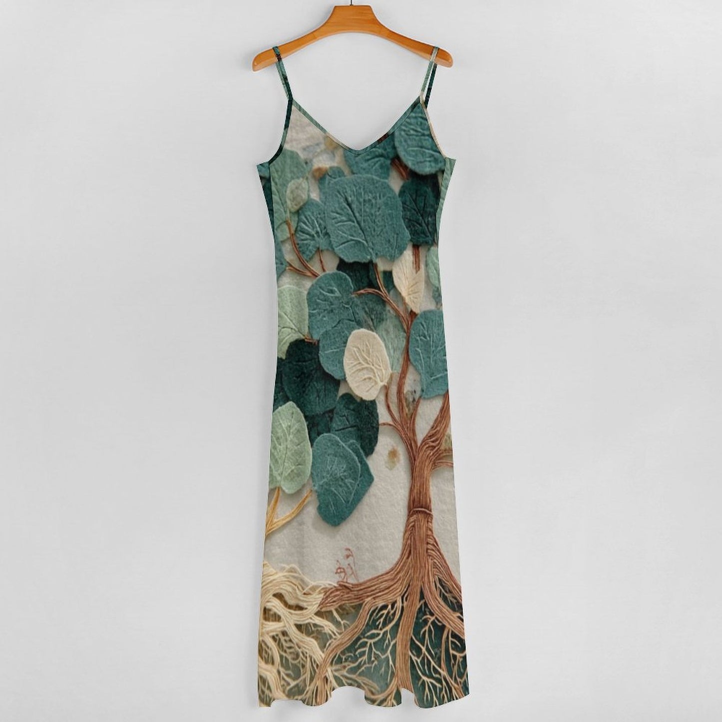 Women's Spaghetti Strap V-Neck Maxi Dress