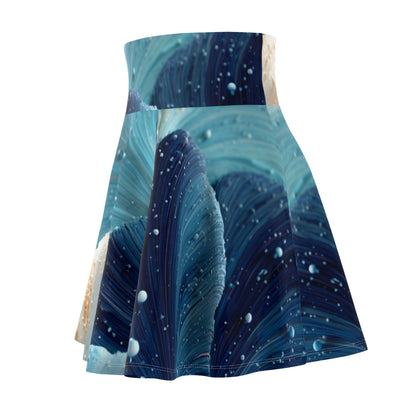 Ocean Waves Skater Skirt