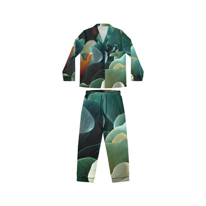 The Emerald Flow - Satin Loungewear Set Women’s Sleepwear