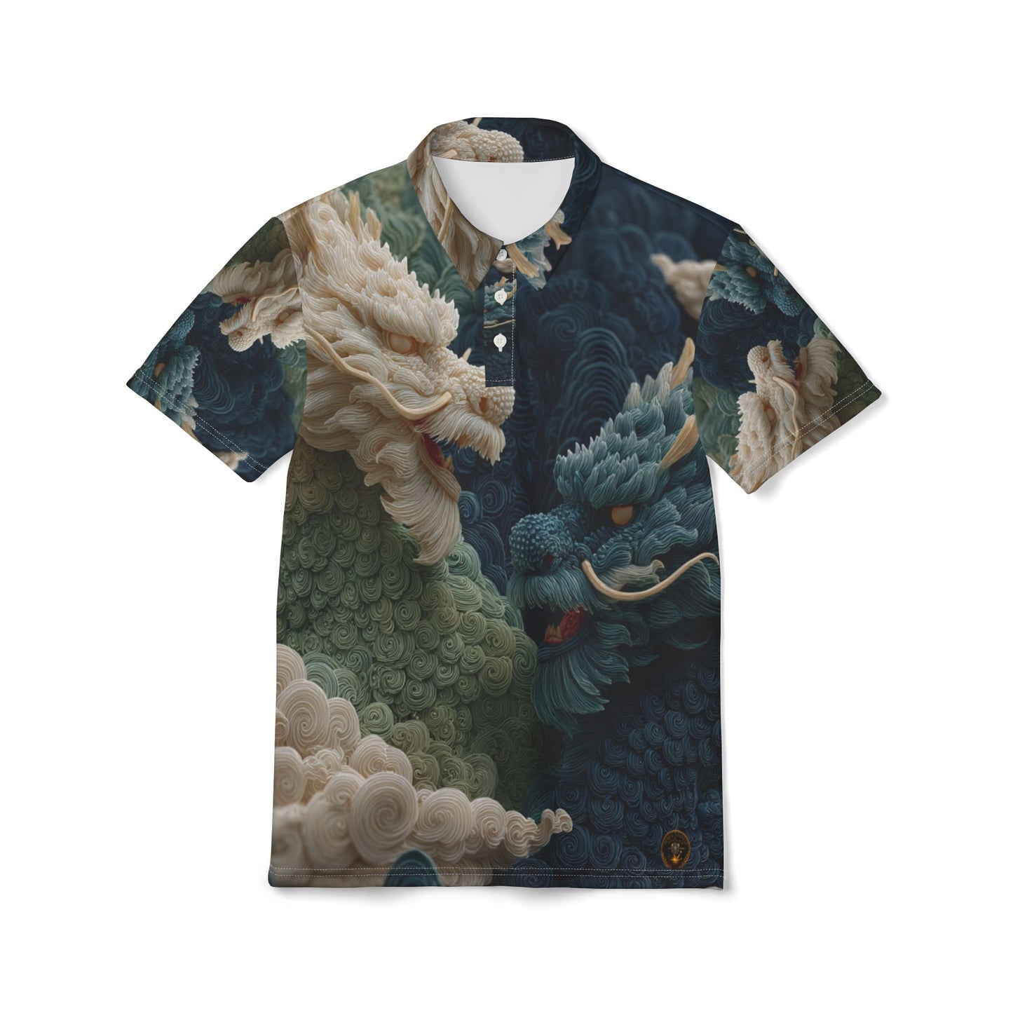 Celestial Indigo Dragon Unisex Polo