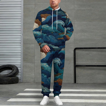 Men's Casual Hoodie Tracksuit Two-Piece Outfit