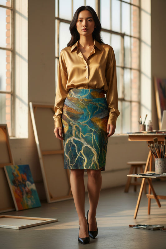 Ethereal Roots Pencil Skirt