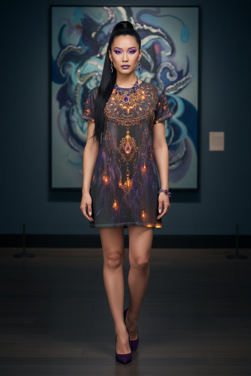 Luminous Dream Catcher T-Shirt Dress