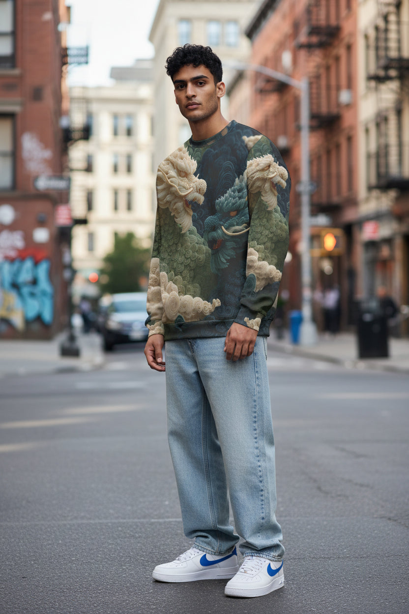 Celestial Indigo Dragon Unisex Sweatshirt