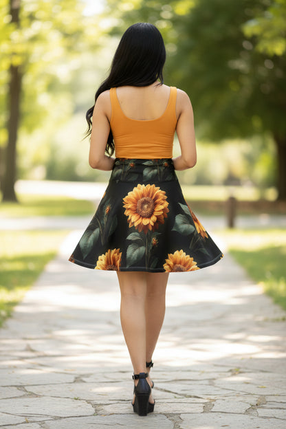Sunflower Radiance Skater Skirt