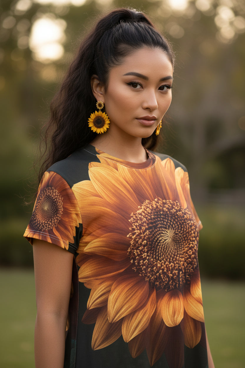 Sunflower Radiance T-Shirt Dress