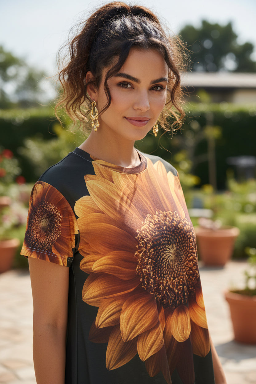 Sunflower Radiance T-Shirt Dress