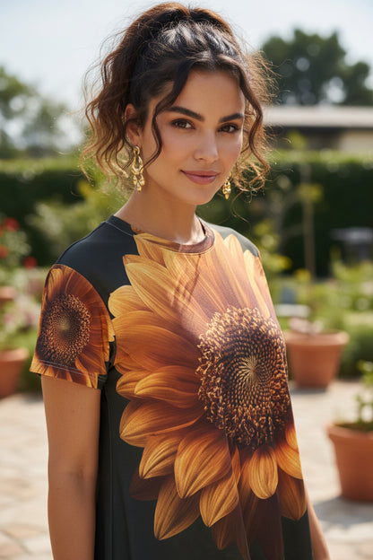 Sunflower Radiance T-Shirt Dress