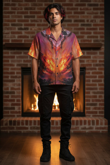 Obsidian Flame Button-Up Shirt