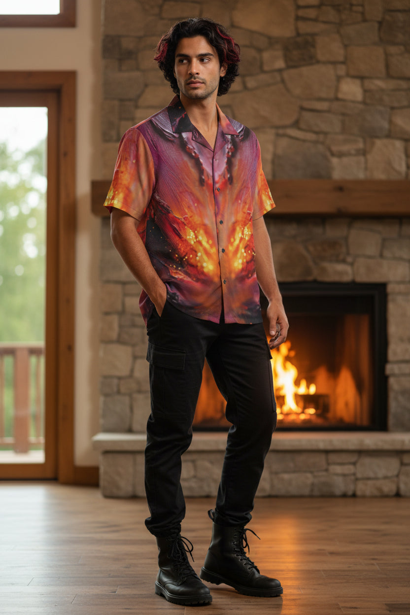 Obsidian Flame Button-Up Shirt