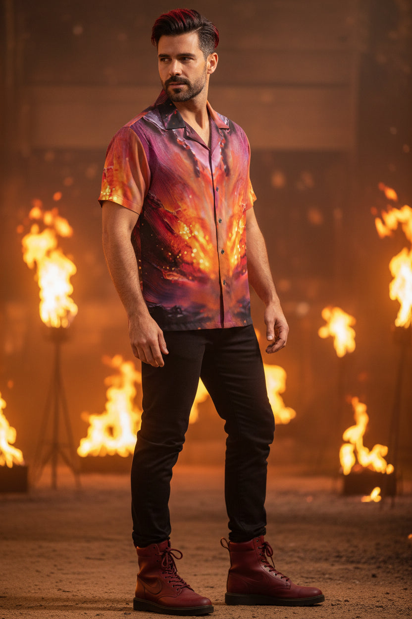 Obsidian Flame Button-Up Shirt
