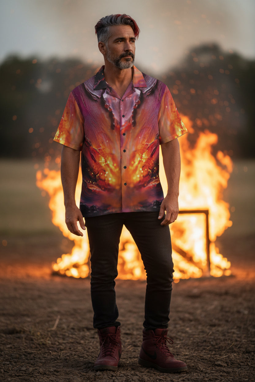 Obsidian Flame Button-Up Shirt