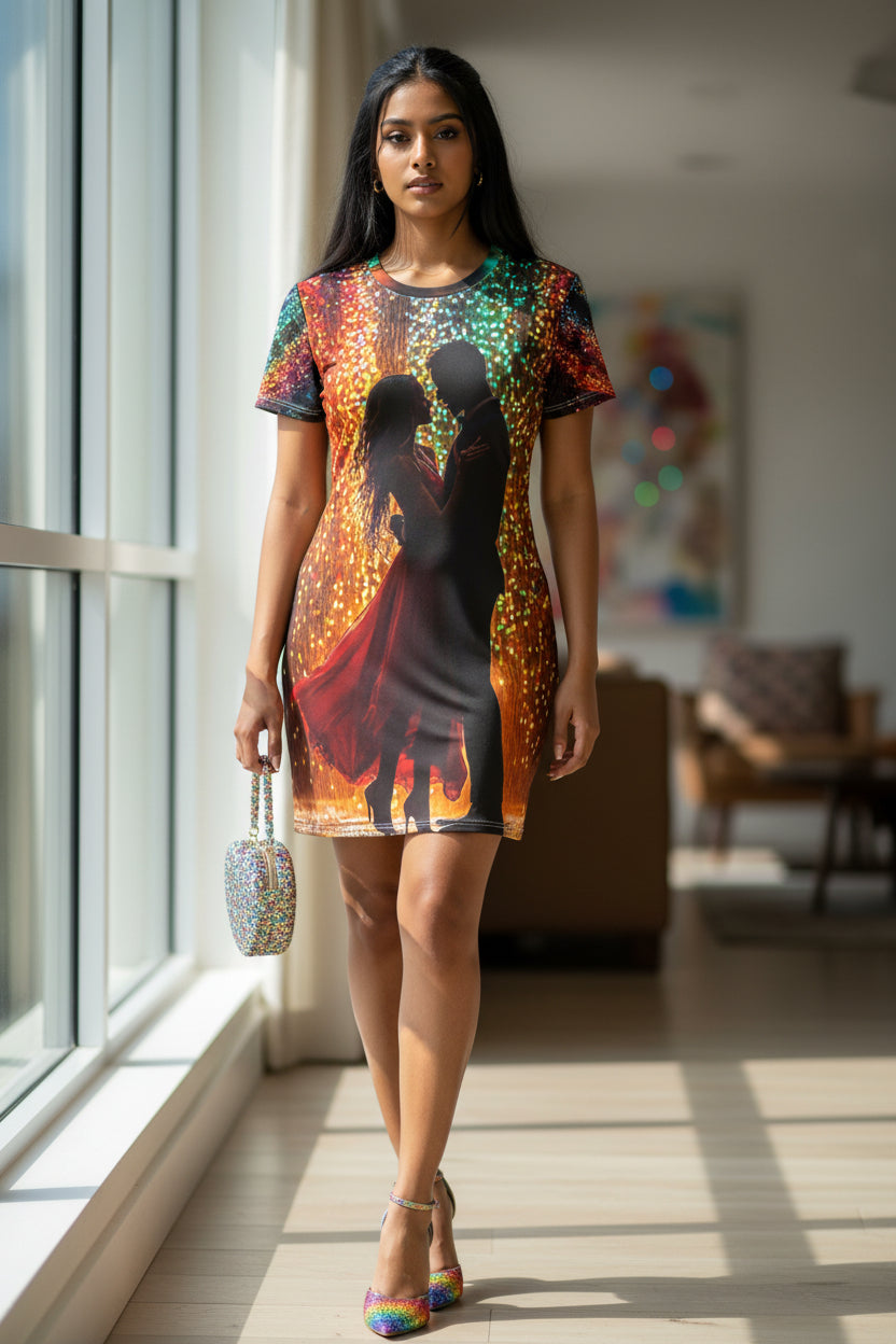 Luminous Lovers T-Shirt Dress