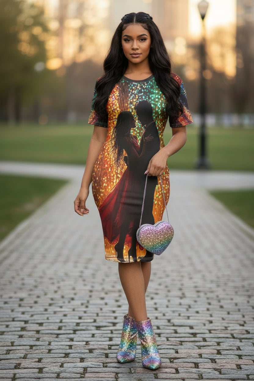 Luminous Lovers T-Shirt Dress