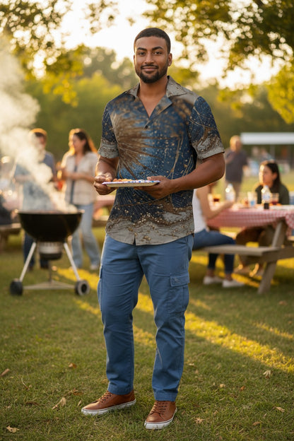 Timeless – Graphic Button-Up Shirt