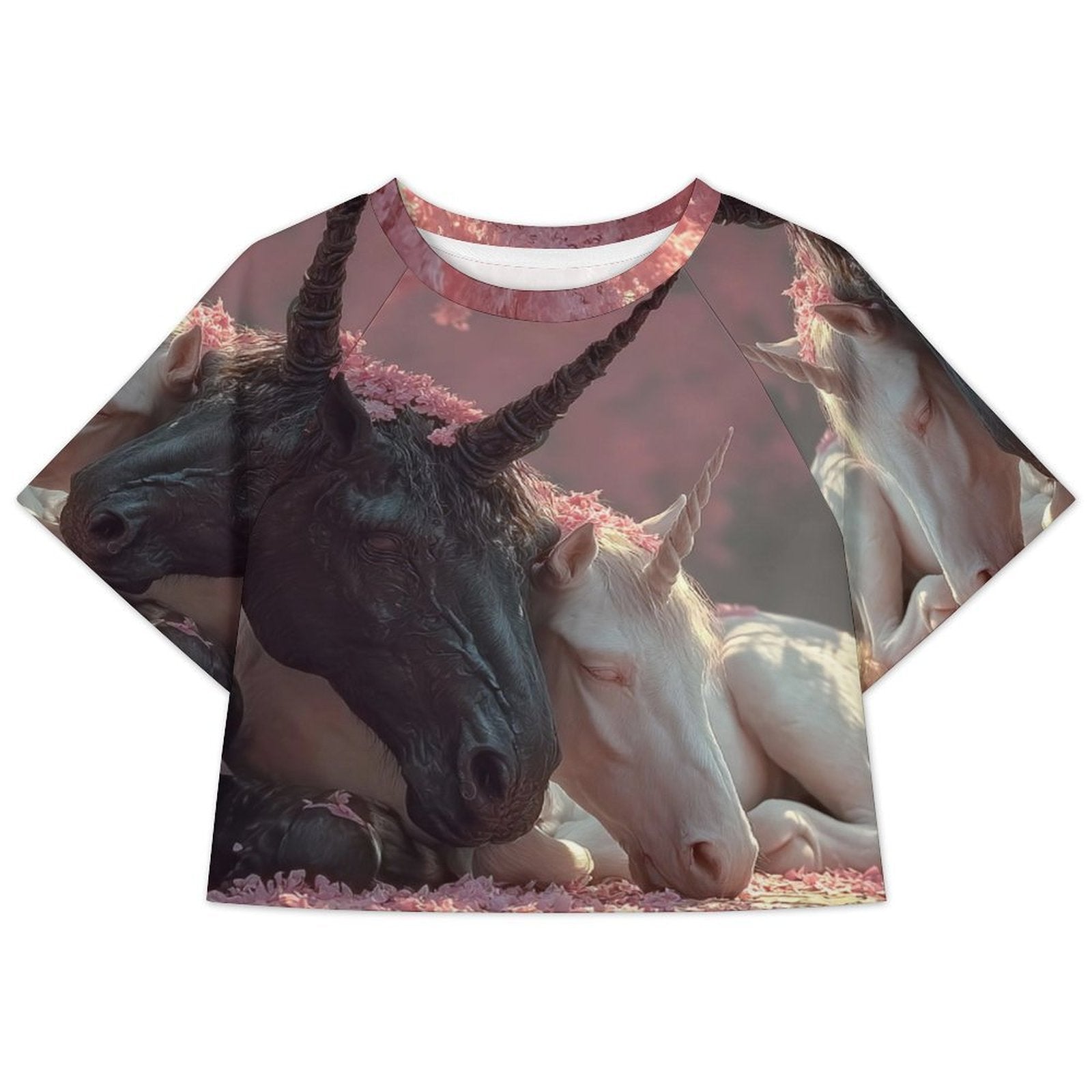 Custom Women's Short Sleeve Crew Neck Cropped Tee Crop T Shirt