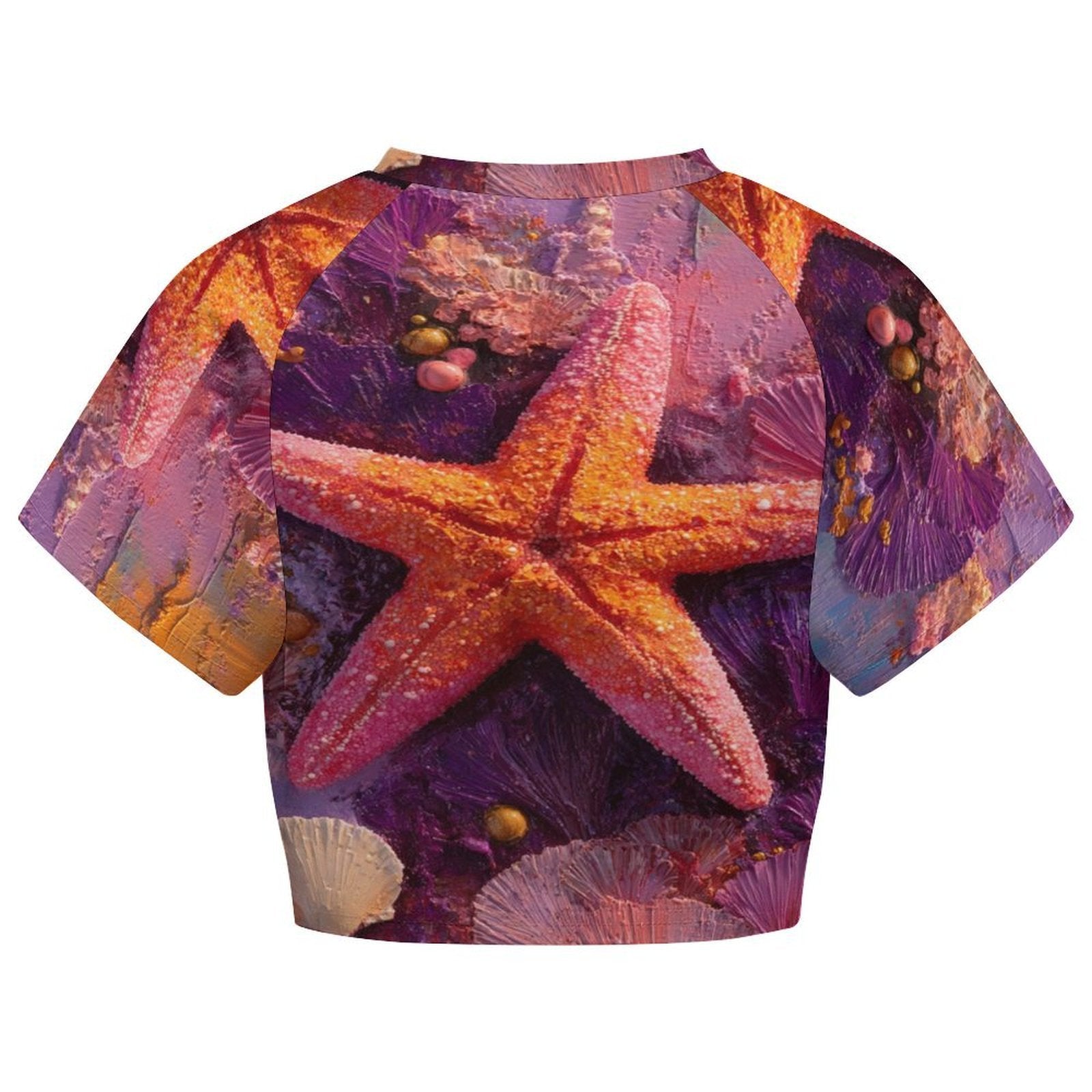 Custom Women's Short Sleeve Crew Neck Cropped Tee Crop T Shirt