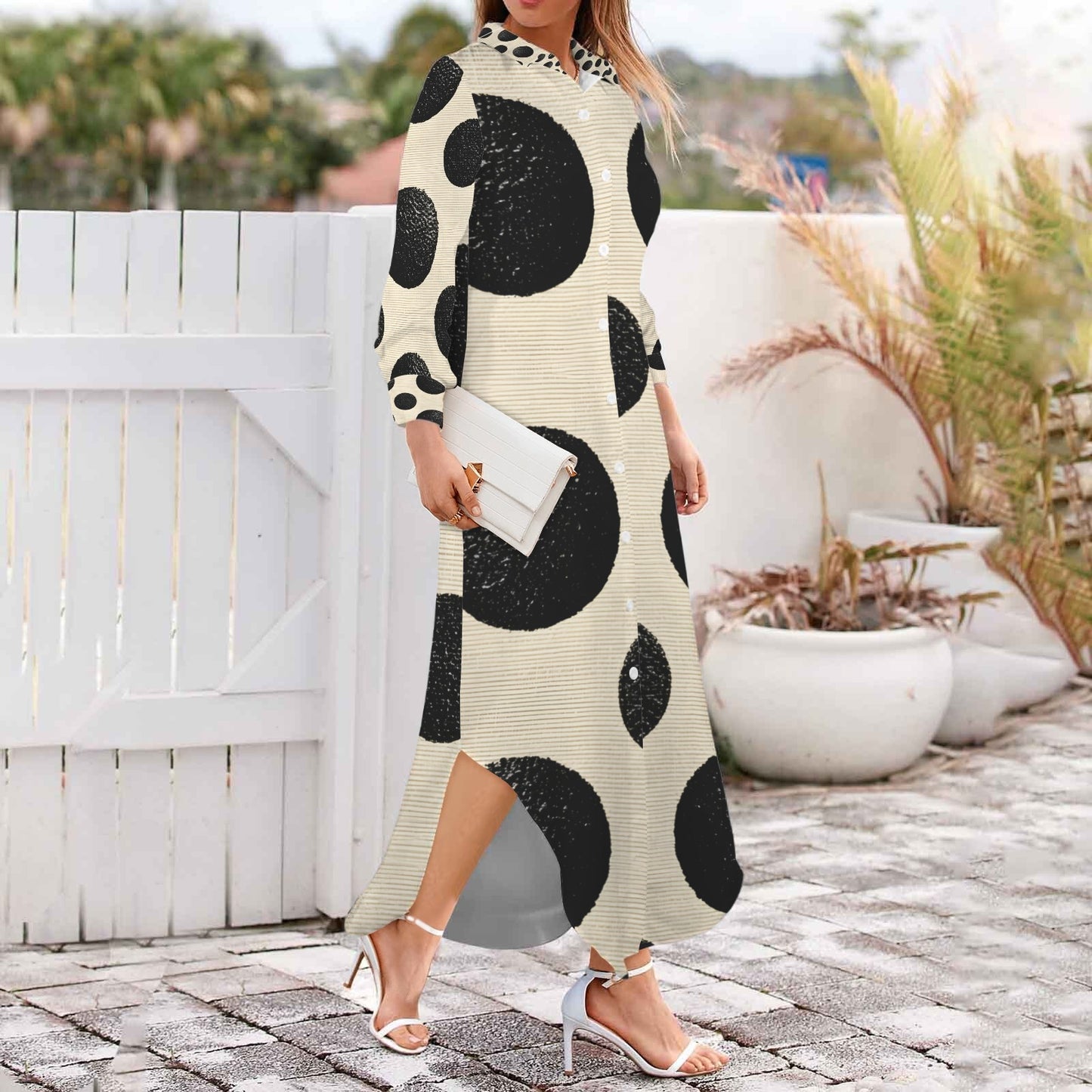 B&W Polka Dots Long Sleeve