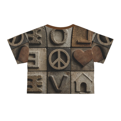 Symbolized Love – Textured Graphic Crop Top