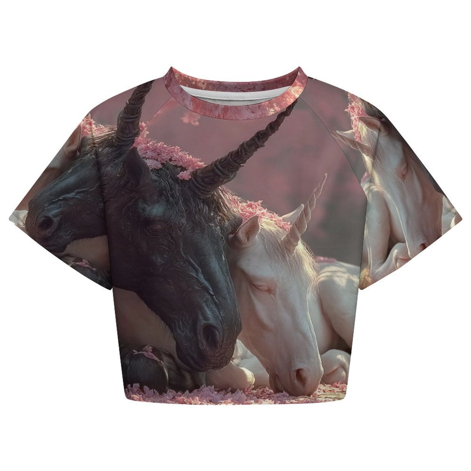 Custom Women's Short Sleeve Crew Neck Cropped Tee Crop T Shirt