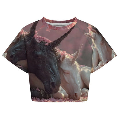 Custom Women's Short Sleeve Crew Neck Cropped Tee Crop T Shirt