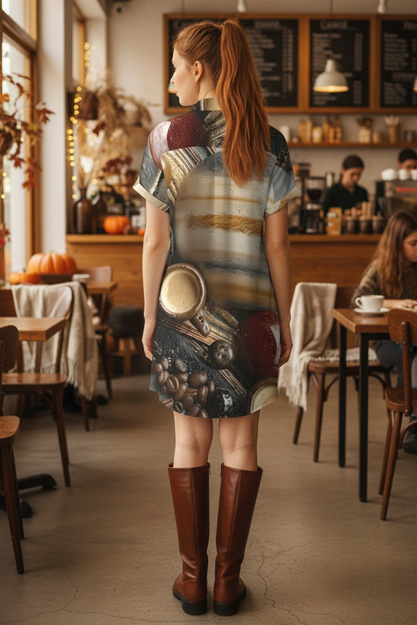 Solar Expresso Button-Down Shirt Dress