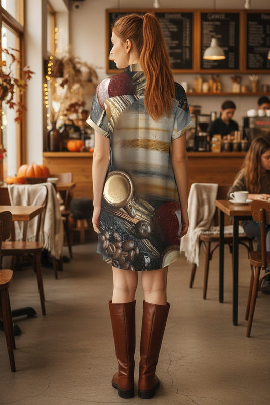 Solar Expresso Button-Down Shirt Dress