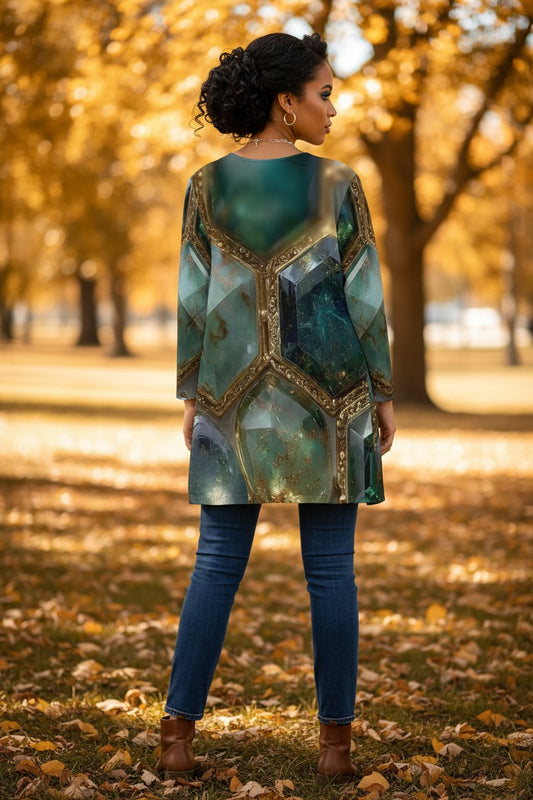 Emerald Hive Casual Cardigan