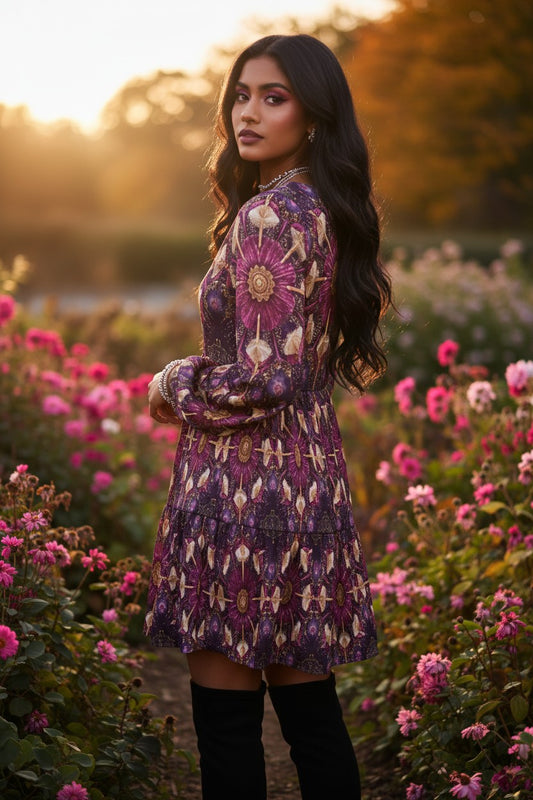 Ballerina Mandala Swing Mini Dress