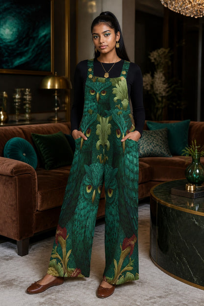 Emerald Forest Owls Dungaree Jumpsuit