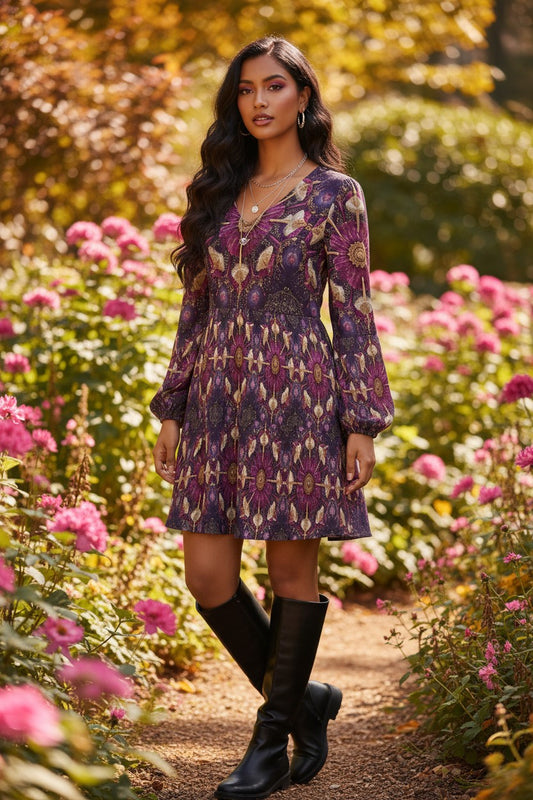 Ballerina Mandala Swing Mini Dress