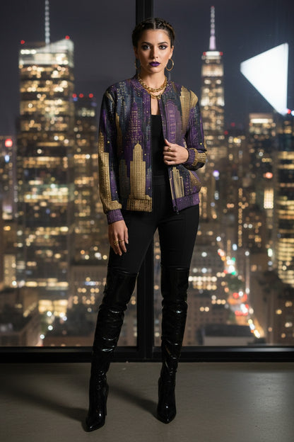 Royal Skyscrapers Lightweight Bomber Jacket