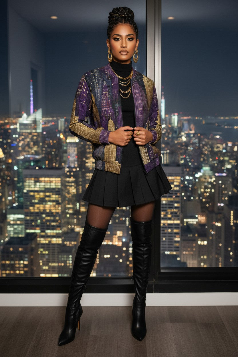 Royal Skyscrapers Lightweight Bomber Jacket
