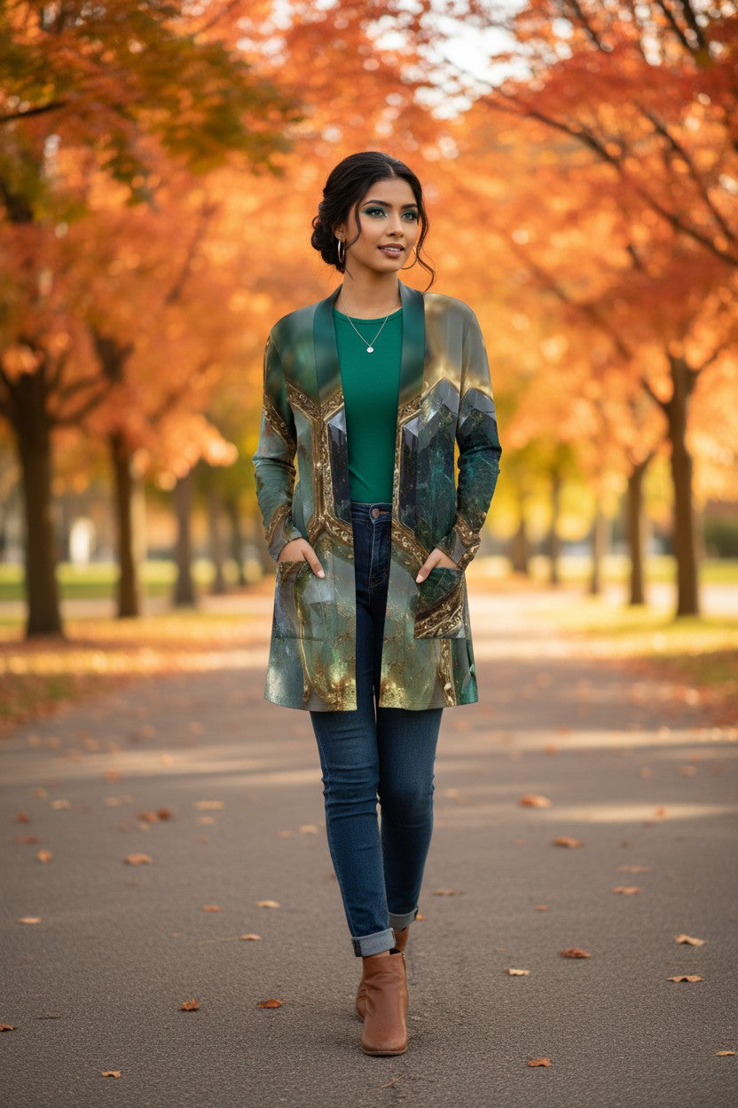 Emerald Hive Casual Cardigan