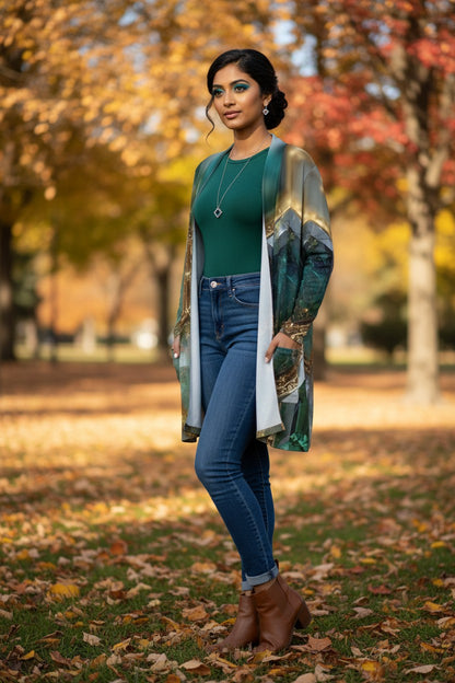 Emerald Hive Casual Cardigan