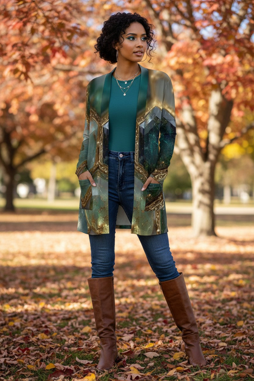 Emerald Hive Casual Cardigan