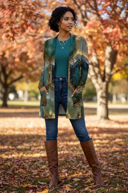 Emerald Hive Casual Cardigan