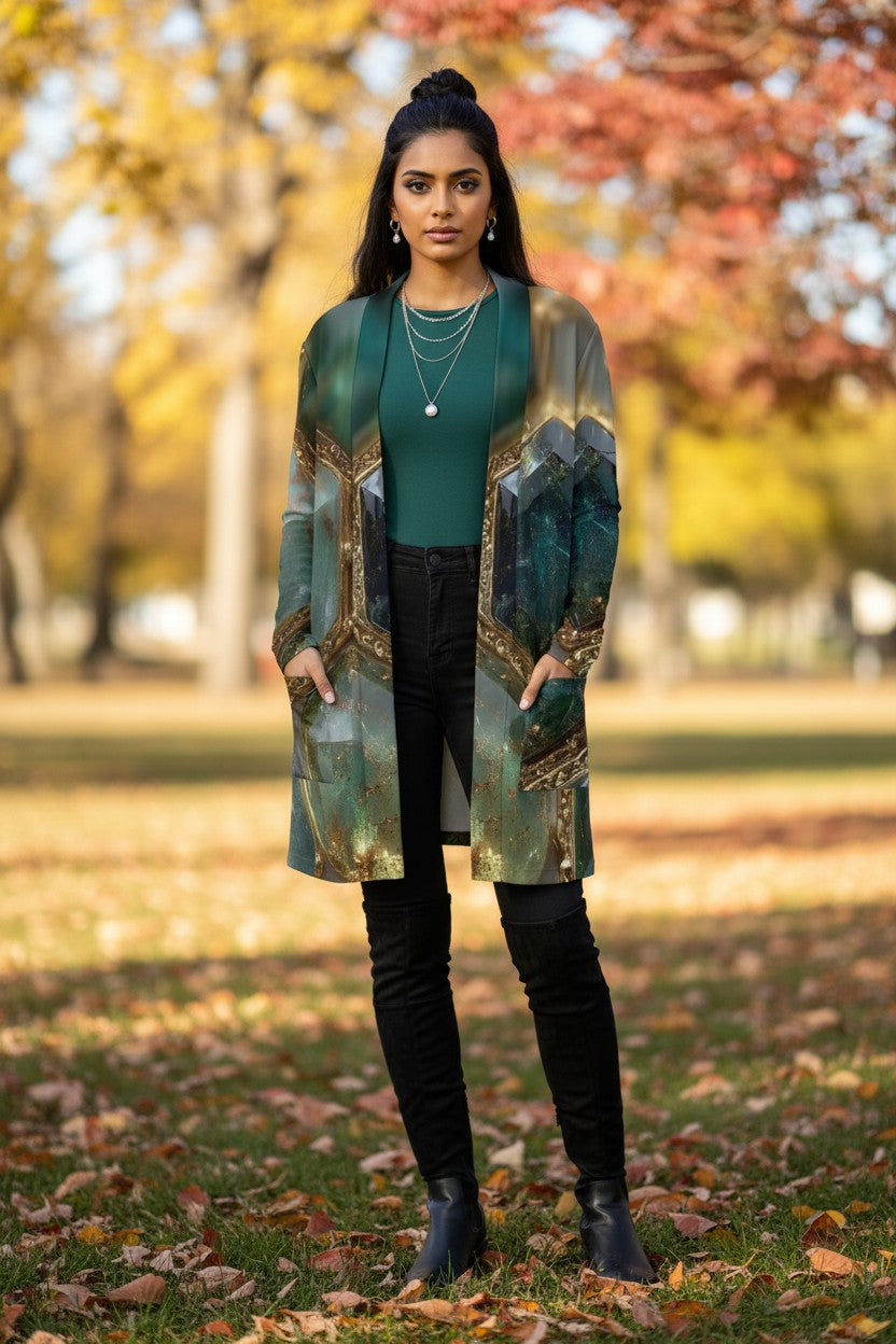 Emerald Hive Casual Cardigan
