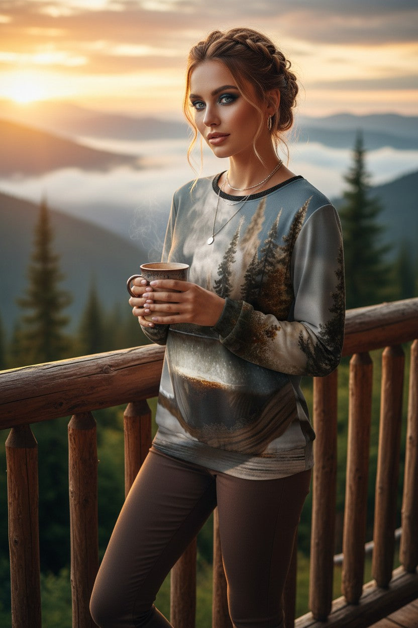 Autumn Coffee Long-Sleeve Top
