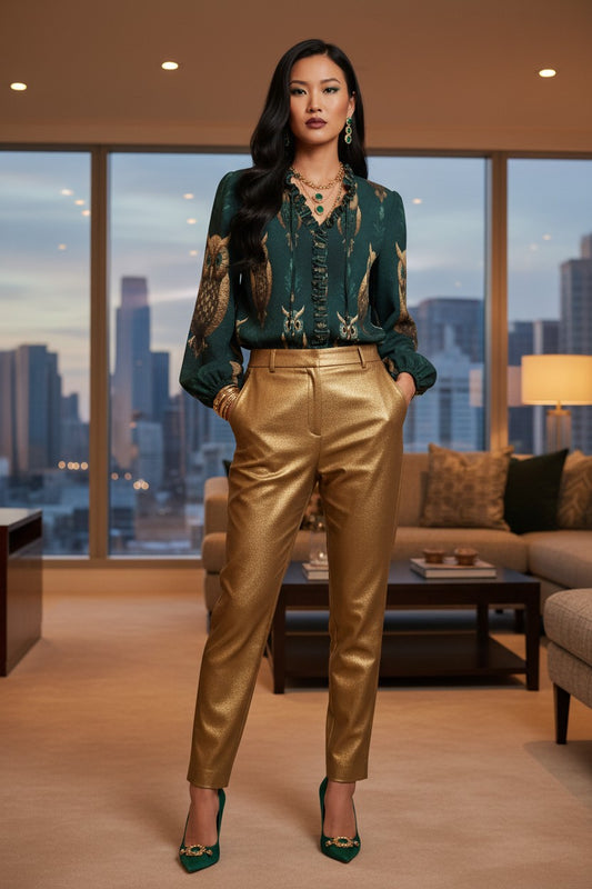 Emerald Owl Long-Sleeve Shirt