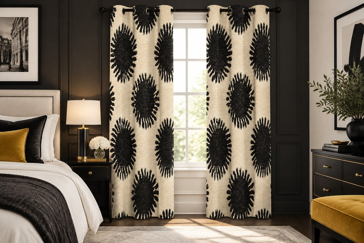 Ink Spot Blackout Grommet Curtains (Set of 2)