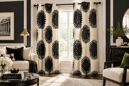 Ink Spot Blackout Grommet Curtains (Set of 2)
