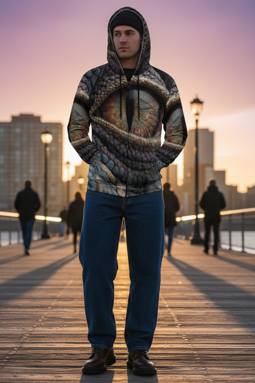Dragon Eyes Zip-Up Hoodie Jacket