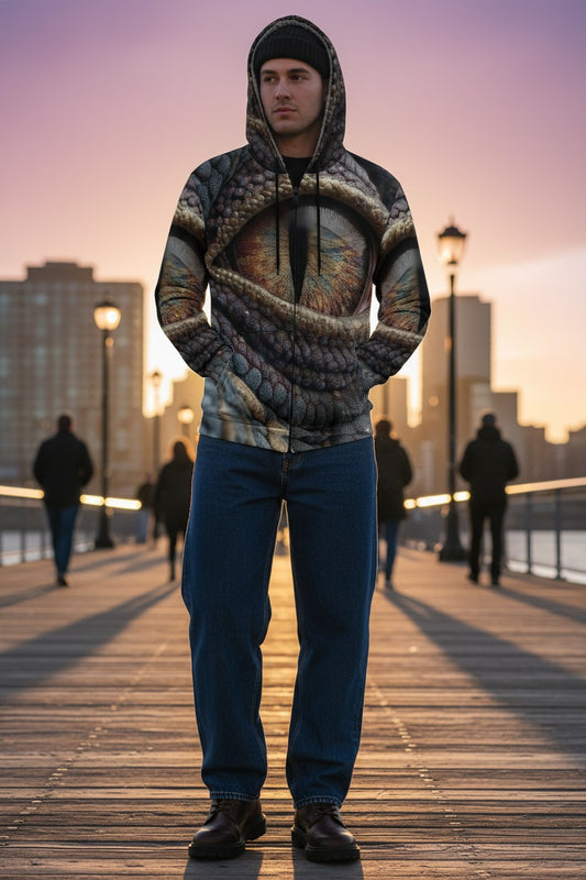 Dragon Eyes Zip-Up Hoodie Jacket