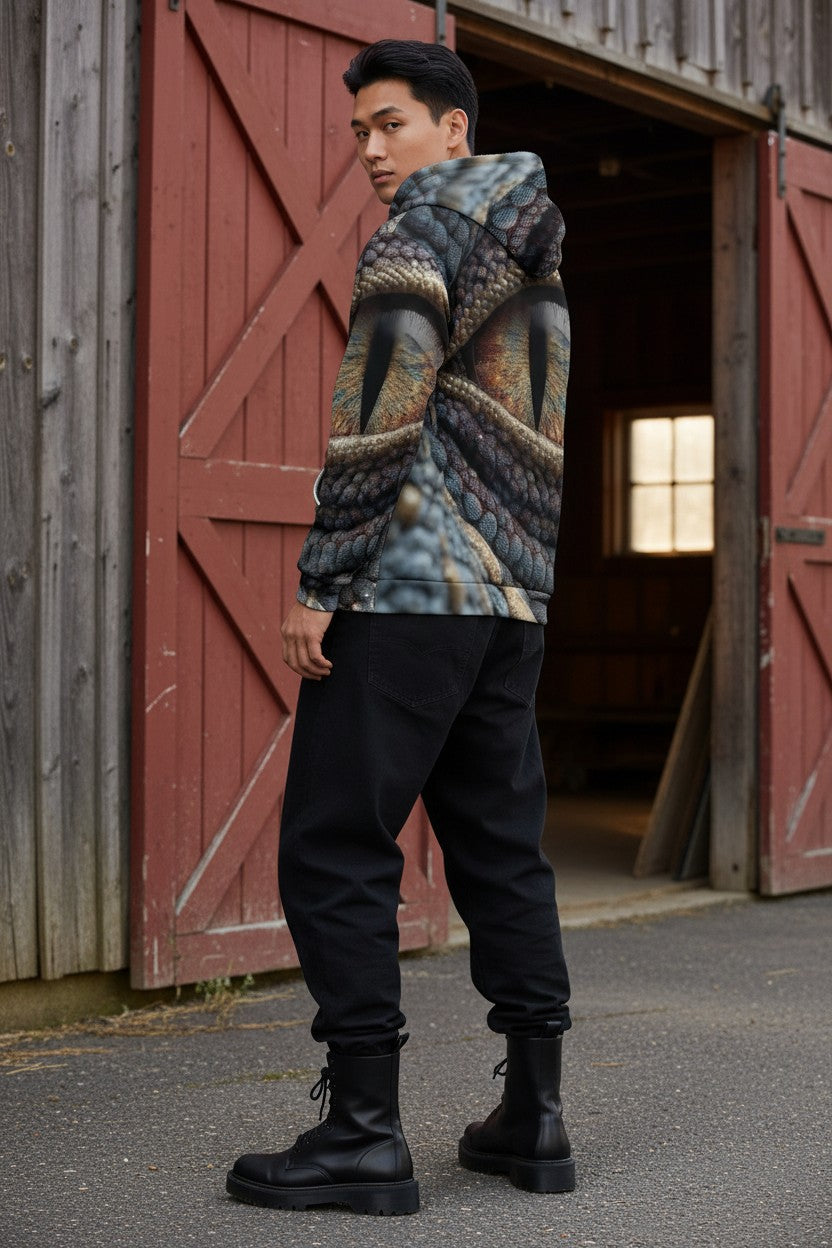Dragon Eyes Zip-Up Hoodie Jacket
