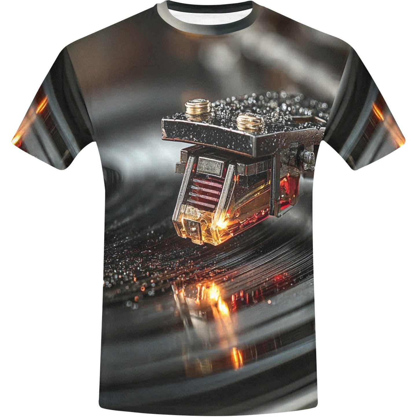 T-shirt with a detailed spaceship design on a white background