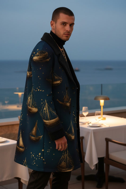 Golden Gondola Celestial Trench Coat