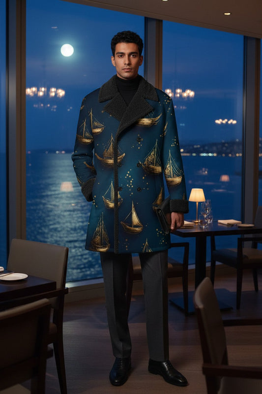 Golden Gondola Celestial Trench Coat