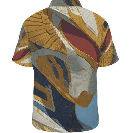 Short-sleeve shirt with a graphic design on a white background