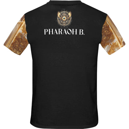 Black sleeveless shirt with 'PHARAOH B.' text and logo on a white background